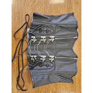 Vintage Goth London Lace Up Black Corset Steampunk Size 38 New With Tags